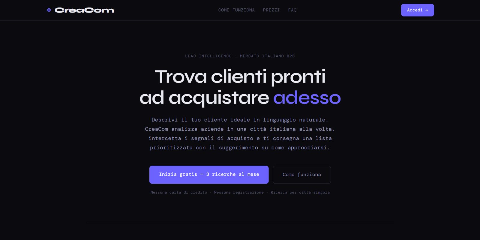 Schermata di CreaCom